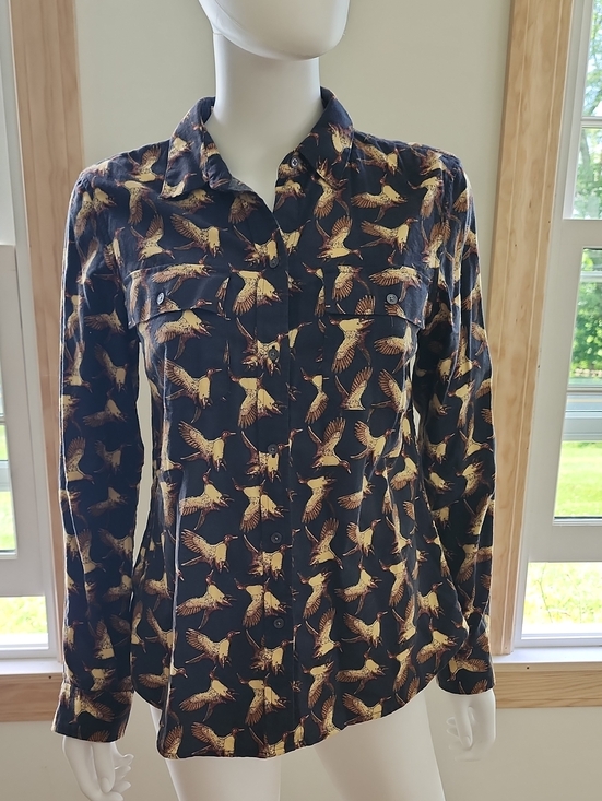L.L. Bean Tops - LLBean Lightweight Brushed Flannel Duck Bird Animal Print Button-Up Shirt